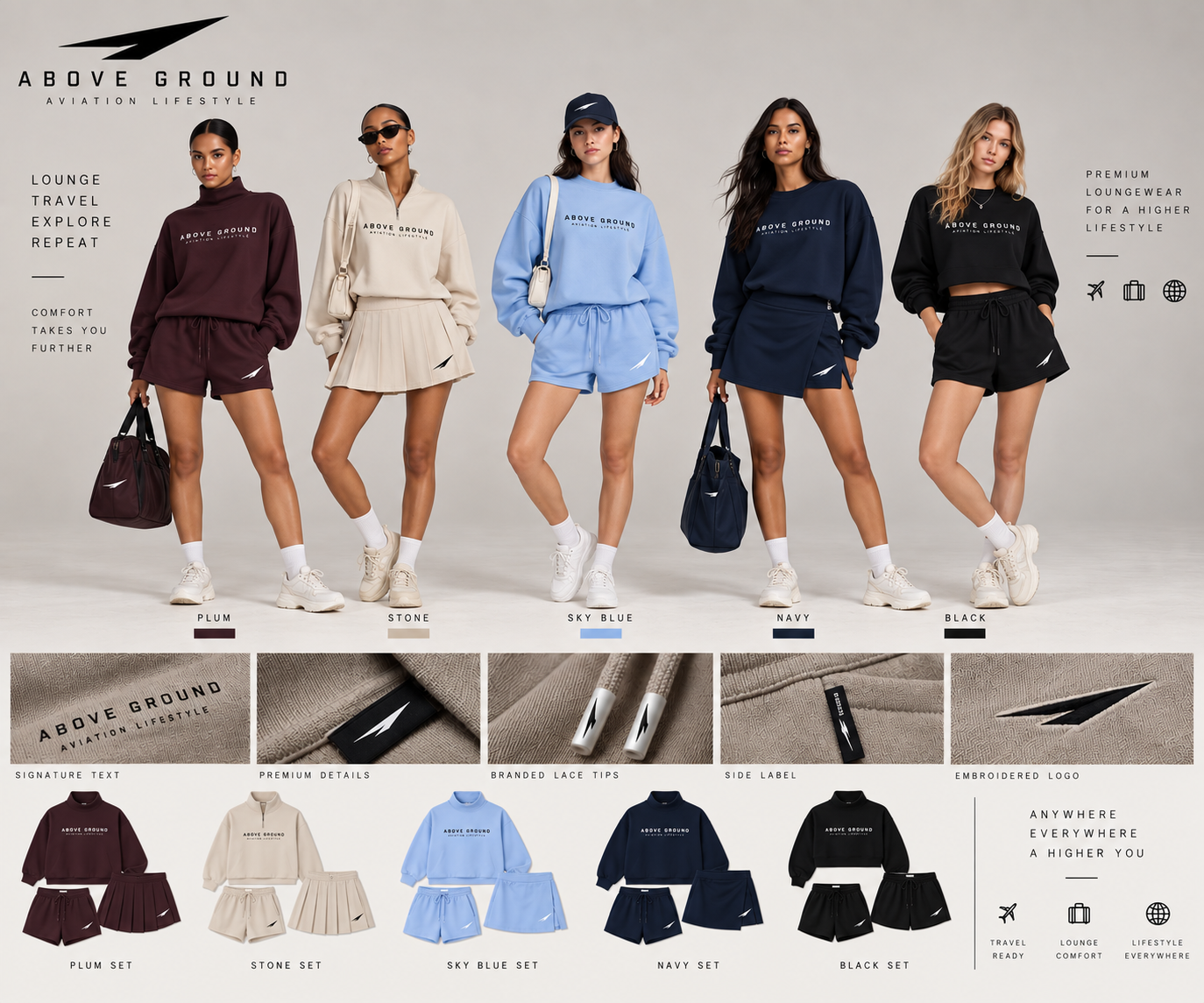 Above Ground womenswear shorts collection overview